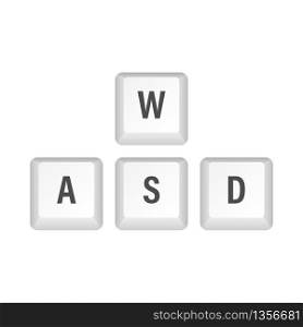 WASD computer keyboard buttons. Desktop interface. Web icon. Gaming and cybersport. Vector stock illustration. WASD computer keyboard buttons. Desktop interface. Web icon. Gaming and cybersport. Vector stock illustration.