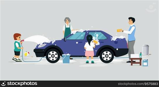 Wash a car vector image