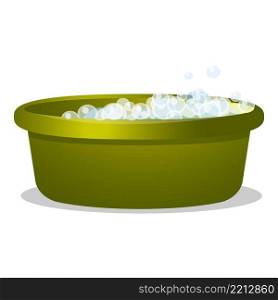 Wash basin icon cartoon vector. Bowl water. Bucket plastic. Wash basin icon cartoon vector. Bowl water