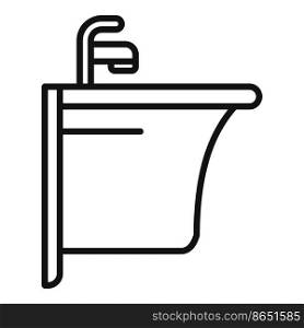 Wash basin icon outline vector. Toilet wc. Public door. Wash basin icon outline vector. Toilet wc