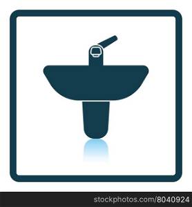 Wash basin icon. Shadow reflection design. Vector illustration.