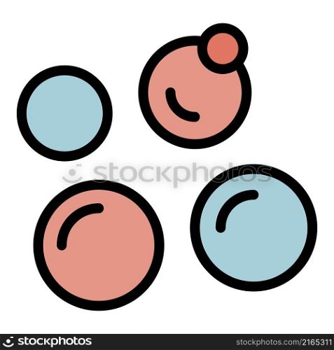 Wash bubbles icon. Outline wash bubbles vector icon color flat isolated. Wash bubbles icon color outline vector
