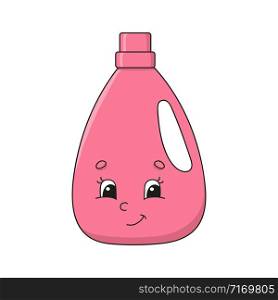 Wash detergent. Cute character. Colorful vector illustration. Cartoon style. Isolated on white background. Design element. Template for your design, books, stickers, cards, posters, clothes.