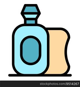 Wash dispenser icon outline vector. Liquid bottle. Clean product color flat. Wash dispenser icon vector flat