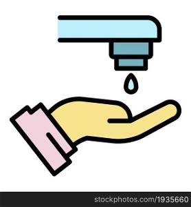 Wash hand icon. Outline wash hand vector icon color flat isolated. Wash hand icon color outline vector