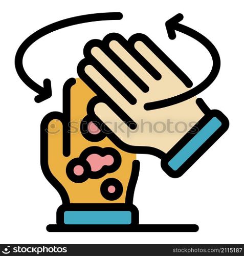 Wash hands icon. Outline wash hands vector icon color flat isolated. Wash hands icon color outline vector
