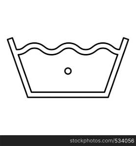 Wash in cold water Clothes care symbols Washing concept Laundry sign icon outline black color vector illustration flat style simple image