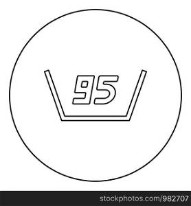 Wash in very hot water boiling temperature Clothes care symbols Washing concept Laundry sign icon in circle round outline black color vector illustration flat style simple image. Wash in very hot water boiling temperature Clothes care symbols Washing concept Laundry sign icon in circle round outline black color vector illustration flat style image