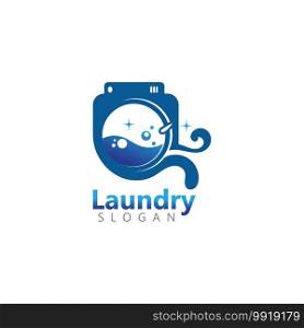 Wash laundry machine room logo. Good for business illustration of wash machine laundry room vector