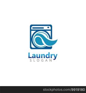 Wash laundry machine room logo. Good for business illustration of wash machine laundry room vector