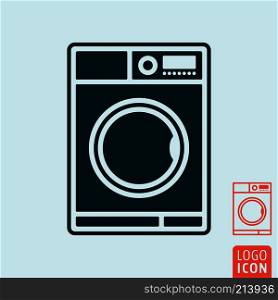 Wash laundry symbol line design, washing machine icon. Vector illustration.. Wash laundry symbol line design, washing machine icon