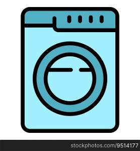 Wash machine icon outline vector. Iron board. Electric ironing color flat. Wash machine icon vector flat