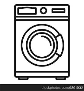 Wash machine icon. Outline wash machine vector icon for web design isolated on white background. Wash machine icon, outline style