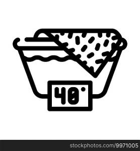 wash up to 40 degrees line icon vector. wash up to 40 degrees sign. isolated contour symbol black illustration. wash up to 40 degrees line icon vector illustration