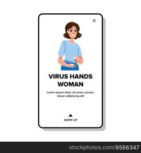 wash virus hands woman vector. hygiene health, corona care, home bathroom wash virus hands woman web flat cartoon illustration. wash virus hands woman vector