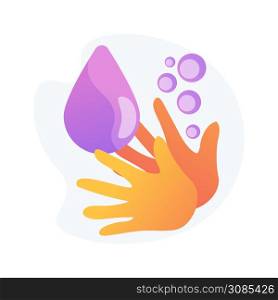 Wash your hands abstract concept vector illustration. Prevent virus spread, coronavirus exposure risk, hand sanitizer, personal hygiene, bacterial contamination, do your part abstract metaphor.. Wash your hands abstract concept vector illustration.