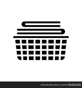 washed clean fabric clothes in basket glyph icon vector. washed clean fabric clothes in basket sign. isolated contour symbol black illustration. washed clean fabric clothes in basket glyph icon vector illustration
