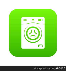 Washer icon green vector isolated on white background. Washer icon green vector