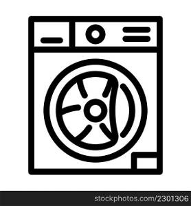 washer machine appliance line icon vector. washer machine appliance sign. isolated contour symbol black illustration. washer machine appliance line icon vector illustration