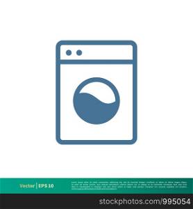 Washer Machine Laundry Icon Vector Logo Template Illustration Design. Vector EPS 10.