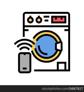 washer remote control color icon vector. washer remote control sign. isolated symbol illustration. washer remote control color icon vector illustration