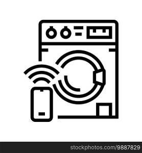 washer remote control line icon vector. washer remote control sign. isolated contour symbol black illustration. washer remote control line icon vector illustration