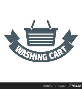 Washing cart logo. Simple illustration of washing cart vector logo for web. Washing cart logo, simple gray style