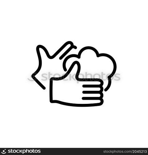 washing hand icon vector line style