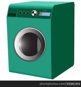 washing machine against white background, abstract vector art illustration