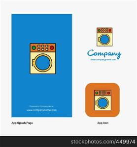 Washing machine Company Logo App Icon and Splash Page Design. Creative Business App Design Elements