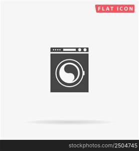 Washing Machine flat vector icon. Glyph style sign. Simple hand drawn illustrations symbol for concept infographics, designs projects, UI and UX, website or mobile application.. Washing Machine flat vector icon