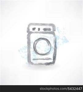 washing machine grunge icon.