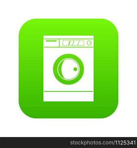 Washing machine icon digital green for any design isolated on white vector illustration. Washing machine icon digital green