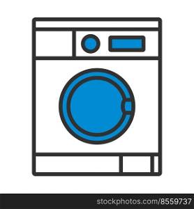 Washing Machine Icon. Editable Bold Outline With Color Fill Design. Vector Illustration.