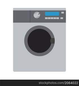 Washing Machine Icon. Flat Color Design. Vector Illustration.
