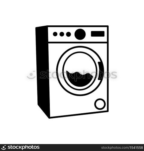 Washing machine icon in a trendy flat design