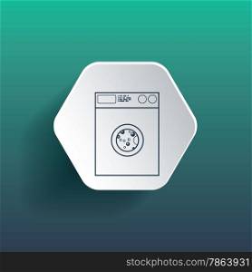Washing machine icon or sign