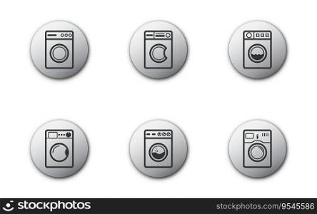 Washing machine icon set. Washer icon. Laundry icon logo. Vector illustration.