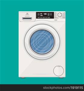 Washing machine icon. Vector illustration in flat style. Washing machine icon
