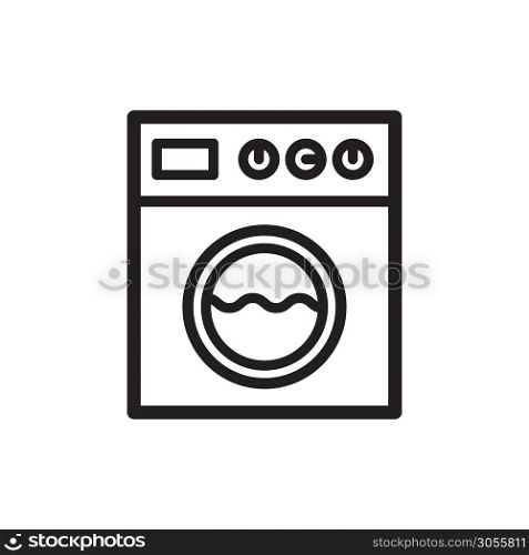 washing machine icon vector logo template in trendy flat design