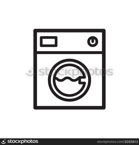 washing machine icon vector logo template in trendy flat design