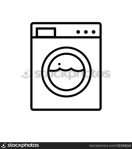 Washing machine line icon appliances symbol flat sign on white background. Washing machine line icon appliances symbol flat