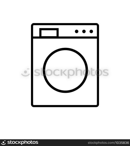 Washing machine line icon isolated on white eps 10. Washing machine line icon isolated on white