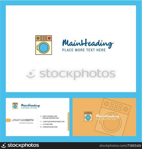 Washing machine Logo design with Tagline & Front and Back Busienss Card Template. Vector Creative Design