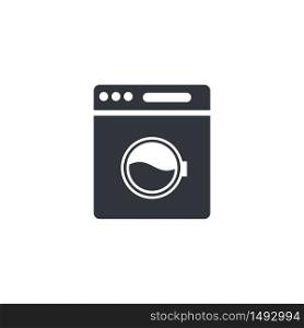 washing machine logo illustration template design