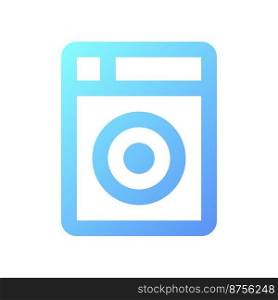 Washing machine pixel perfect gradient linear ui icon. Household appliance. Hotel laundry service. Line color user interface symbol. Modern style pictogram. Vector isolated outline illustration. Washing machine pixel perfect gradient linear ui icon