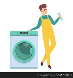 Washing machine repair icon. Cartoon of Washing machine repair vector icon for web design isolated on white background. Washing machine repair icon, cartoon style