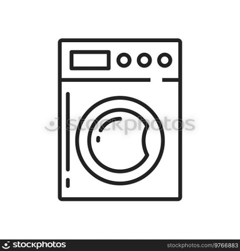 Washing machine vector thin line icon. Home appliances and household electronics outline. Washing machine line icon, household appliances