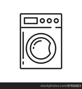 Washing machine vector thin line icon. Home appliances and household electronics outline. Washing machine line icon, household appliances