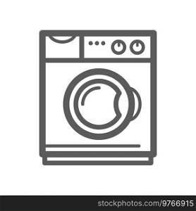 Washing machine vector thin line icon. Home laundry appliances and household electronics. Washing machine thin line icon, home appliances